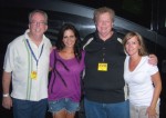 (L-R) Mr. Bob; Evans; Big Red; and RCA Nashville promo’s Liz Sledge.
