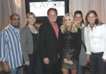 (L-R) Sony Music Nashville Senior VP Sales & Operations Paul Barnabee; 19 Entertainment’s Ann Edelblute; Sony Music Nashville Chairman & CEO Gary Overton; Underwood; Sony Music Nashville Executive VP A&R Renee Bell; and Arista Nashville Director of National Promotion Lesly Tyson. Photo: Matt Sperling