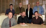 Hit songwriter Kendall Marvel renewed his publishing deal with Bug Music recently. He is the writer behind hits including "Right Where I Need to Be" by Gary Allan, "Tougher Than Nails" by Joe Diffie, and "Yee Haw," "Startin With Me," and "Don't Think I Can't Love You," by Jake Owen. His songs have been recorded by Trace Adkins, Josh Turner, Travis Tritt, Blake Shelton, Lee Ann Womack, Jamey Johnson, and a few others. Front Row: BMI’s Jody Williams; Marvel; Bug Music’s John Allen. Back Row: Bug Music’s Ed Williams, Roger Murrah and Sara Johnson; and BMI’s Perry Howard
