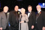 PHOTO (L--R): Hall of Fame Inductees Pat Alger and Steve Cropper; Mentor Award Winner Frances Preston; AT&T President/Tennessee Gregg Morton and Roger Murrah, Chairman of the Nashville Songwriters Hall of Fame Foundation.