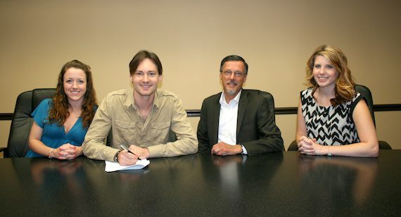 Pictured (L-R): SGM's Ashley Hamlin, Ryan Laird, SGM President Mike Mouret, and SGM's Danielle Thorn.
