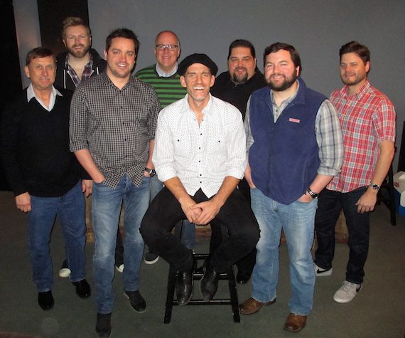 Pictured, back (L-R): Warner Chappell’s BJ Hill and Phil May, SESAC’s Tim Fink and Warner Chappell’s  Matt Michiels. Front, (L-R):  SESAC’s John Mullins Warner Chappell’s Travis Carter, Pence and Warner Chappell’s Blain Rhodes.  