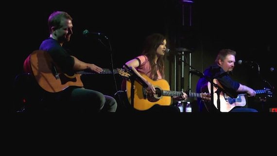 (l. to r.): Josh Osborne, Kacey Musgraves and Shane McAnally at the 3rd & Lindsley early show.
