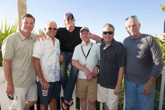 Pictured (L-R): BMI’s Mark Mason, Mayor Craig Cates, Jack Ingram, SunTrust Bank’s Earl Simmons, BMI’s Jody Williams and KWSWF’s Charlie Bauer gather for a photo at the Ocean Key Sunset Pier Kick.