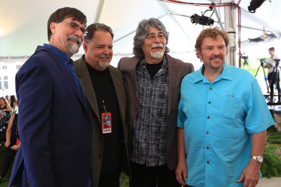 Pictured (L-R): Alabama's Teddy Gentry, the band's manager Tony Conway, Alabama's Randy Owen and Jeff Cook.